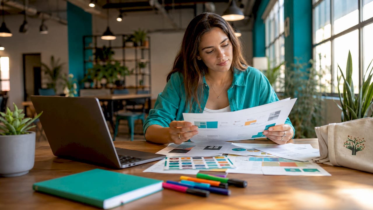 1782729291181_Small-business-owner-reviewing-branding-materials Small business owner reviewing branding materials