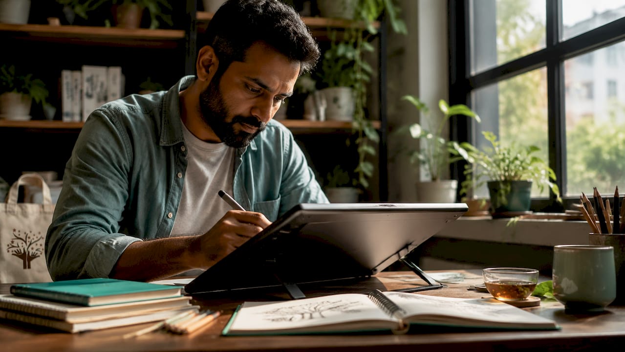 1782994184447_Designer-creating-logo-in-home-office Designer creating logo in home office