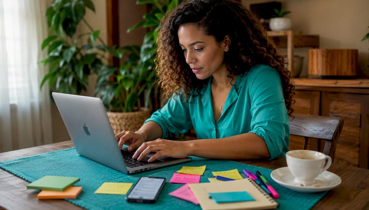 Woman working on Shopify UGC setup