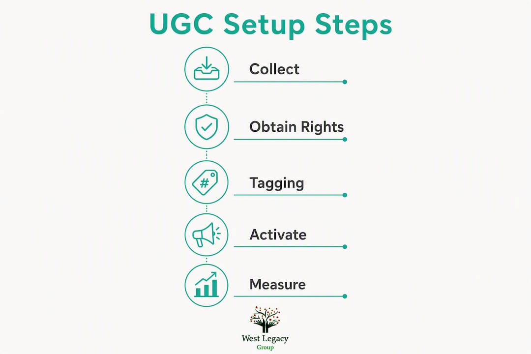Infographic showing user generated content setup steps