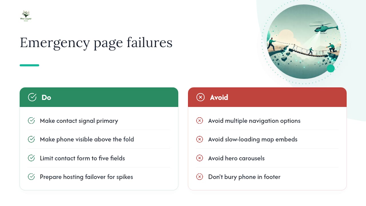 Why most emergency pages fail before the first call comes in — overview diagram
