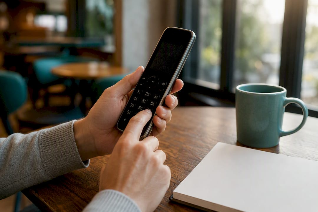 Hands dialing on cordless phone