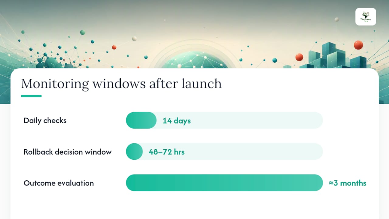 What should you monitor after launch to protect rankings? — overview diagram