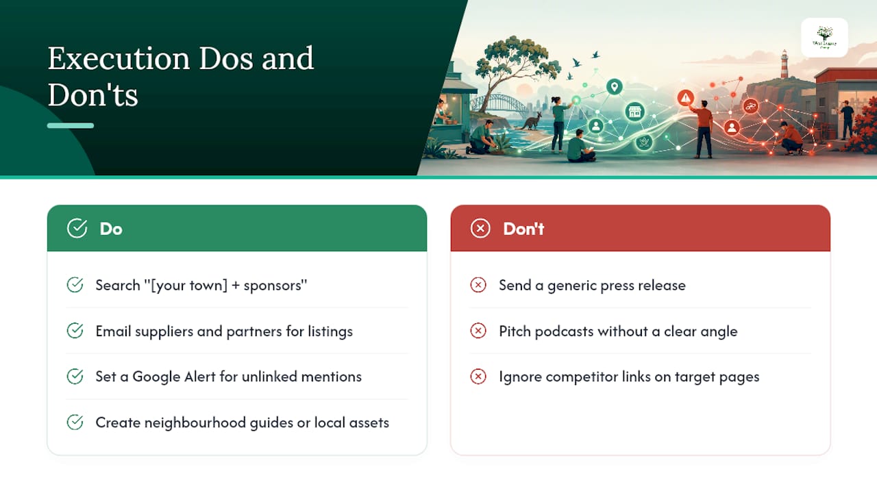 Deep dive: 12 proven local link building strategies and how to execute them — overview diagram