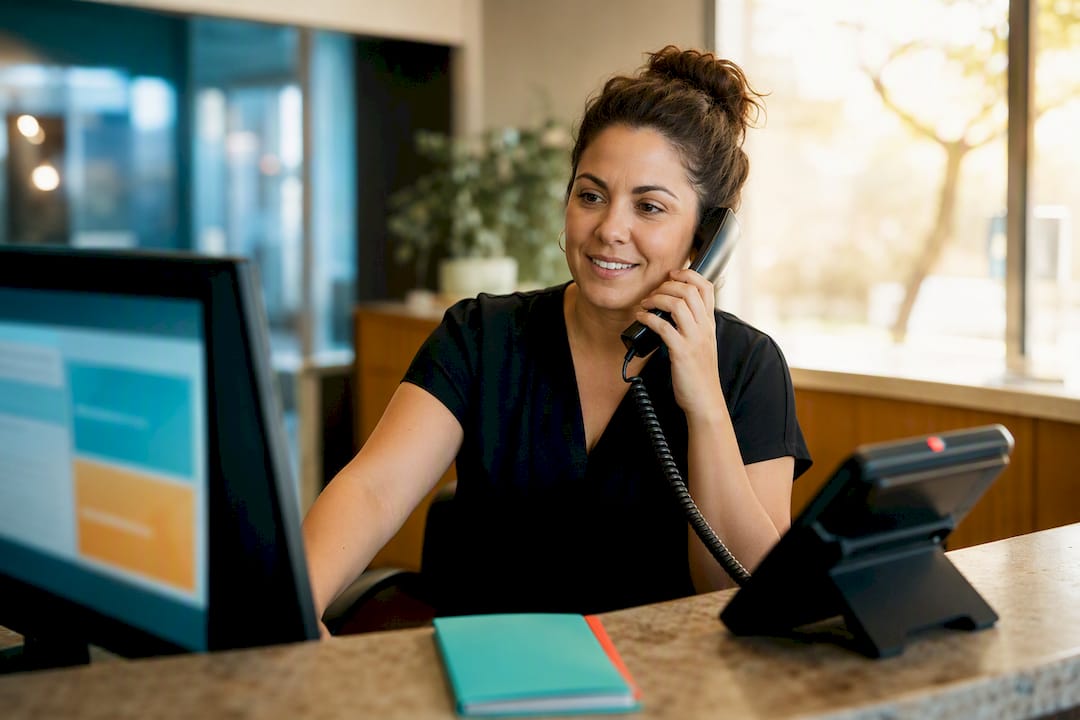 1789281164327_Small-business-owner-answering-tracked-phone-call Small business owner answering tracked phone call