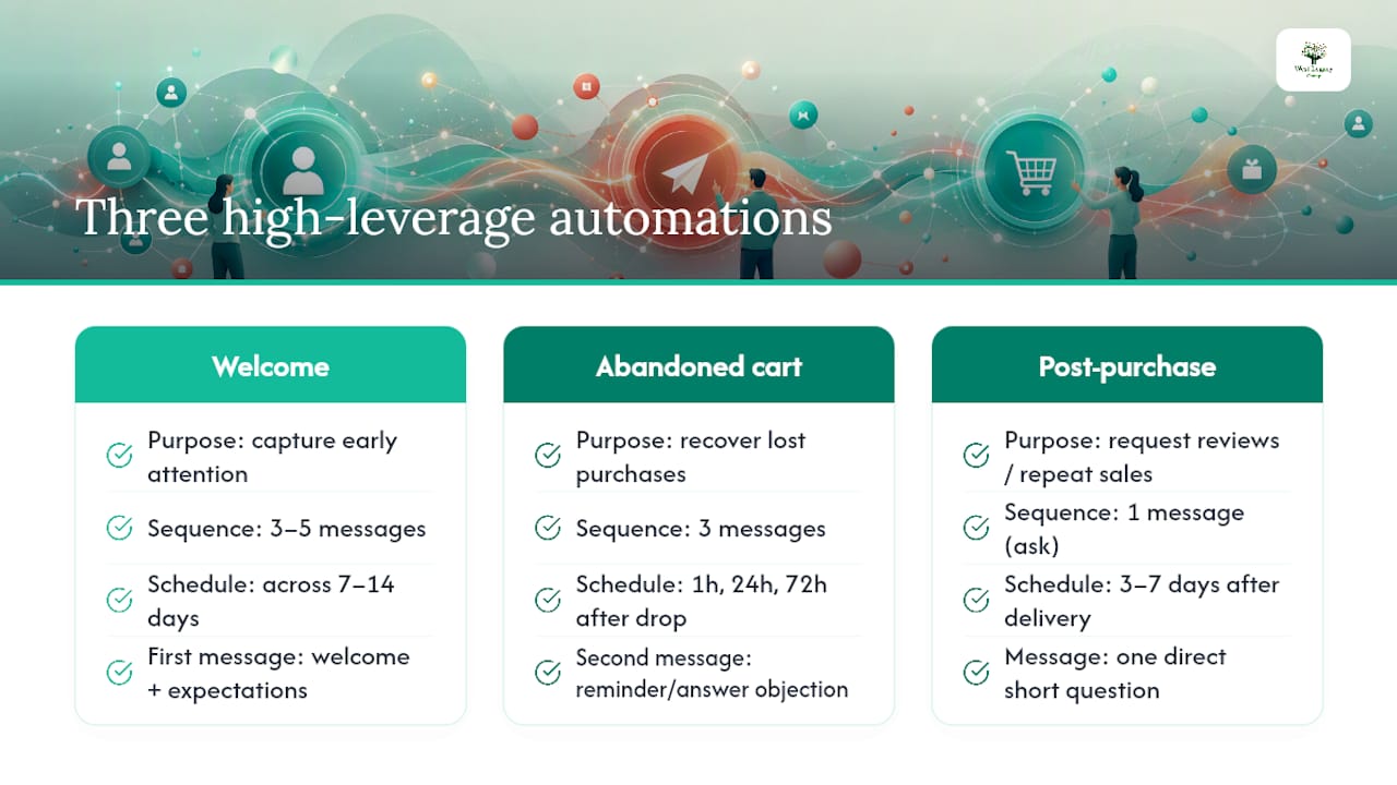 The three highest leverage automations to build first — overview diagram