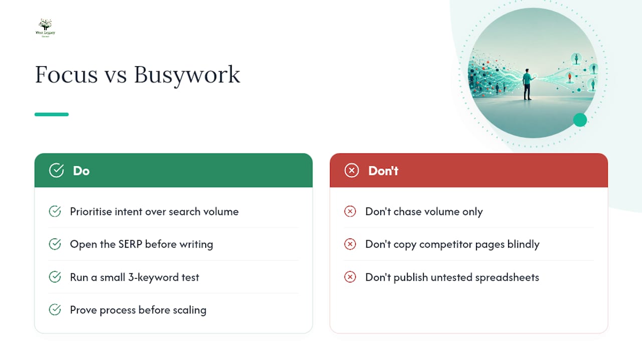 What actually separates useful competitor keyword analysis from busywork — overview diagram