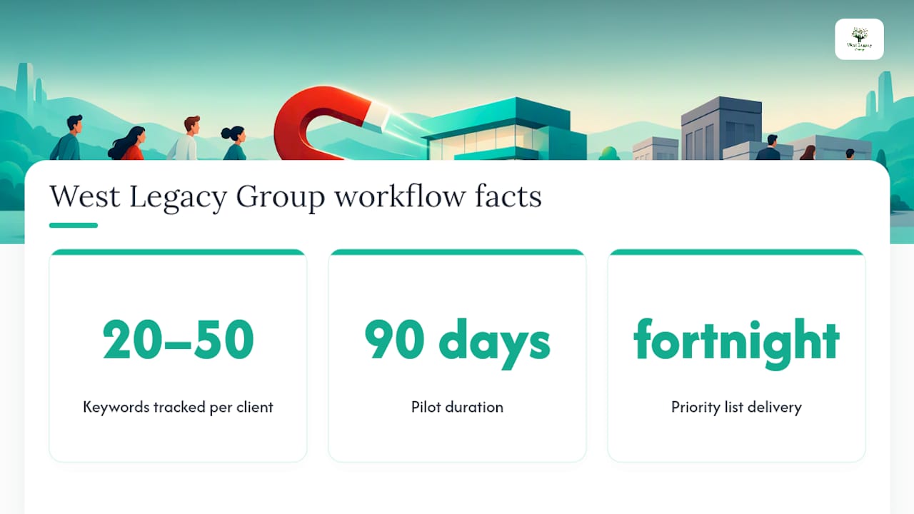 West Legacy Group's take on running this without burning out — overview diagram